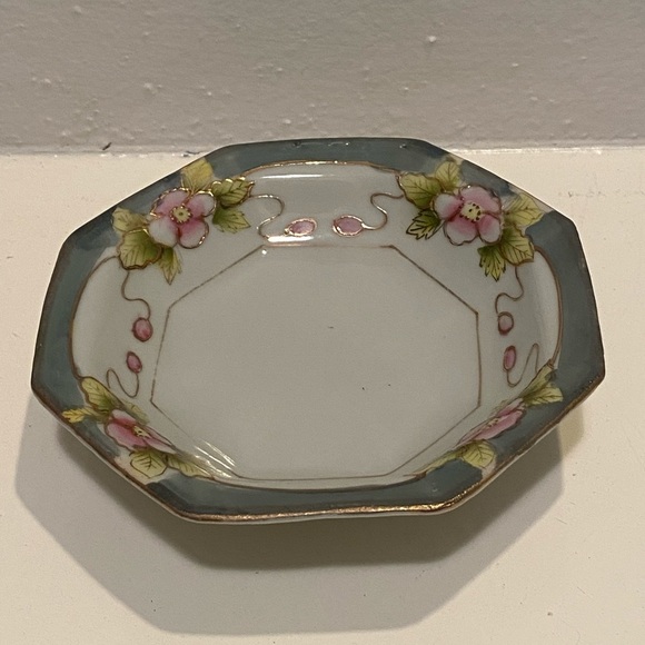 Antique Hand Painted Porcelain Nippon Footed Candy Dish - Picture 5 of 9